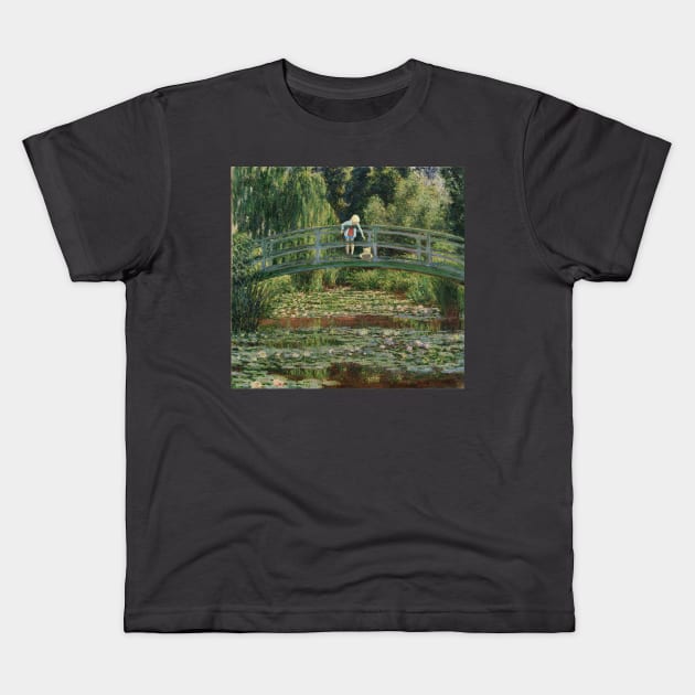 Winnie-The-Pooh in Monet’s garden Kids T-Shirt by Adam Thornton Illustration